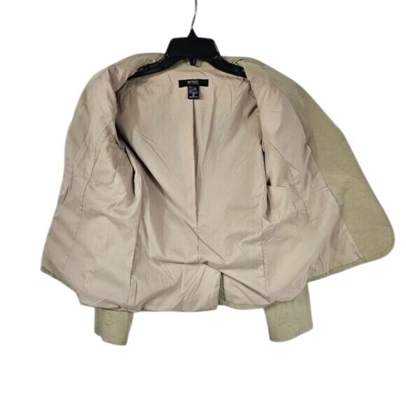 Body by Victoria Tan 2 Button Blazer 10 Stretch Utility Safari Neutral Office - Picture 4 of 7